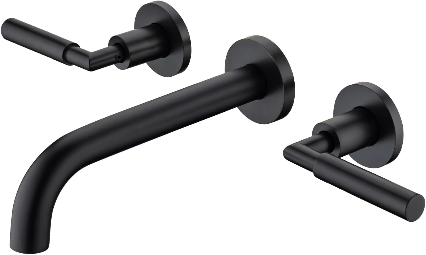 Pattlye Black Wall Mount Faucet, Matte Black Wall Mounted Bathroom Sink Faucet, Dual Handle ...