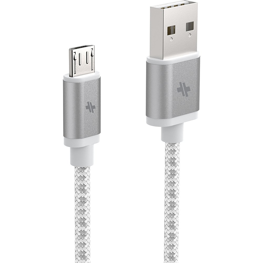 SWISS MOBILITYSwiss Mobility Alloy Series Sync/Charge Rugged Micro USB Cable (6 FT) - Silver