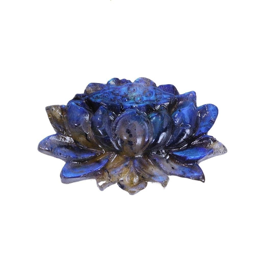 HUFFA Labradorite Carving Blue Moonstone Raw Stone Polished Crystal Decorative Ornament