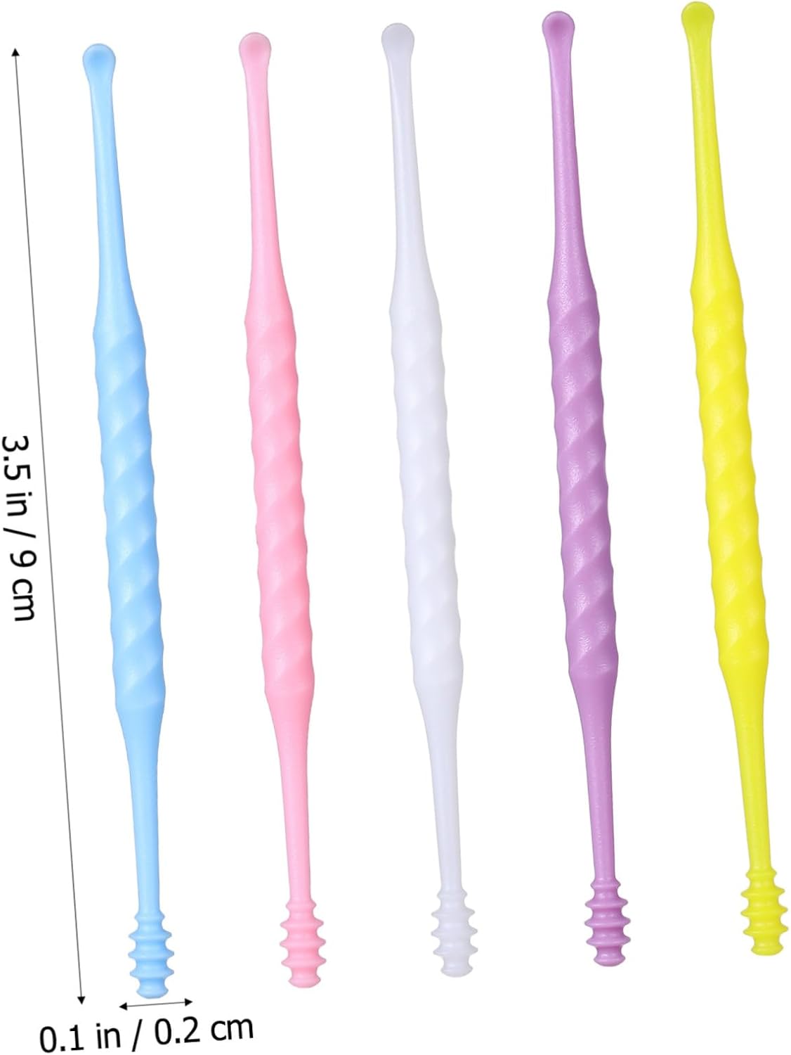 NOLITOY 80pcs Ear Wax Removal Tool Spiral Ear Picks for Gentle Cleaning in Bright Colors Yellow White for Easy Use Anytime Anywhere