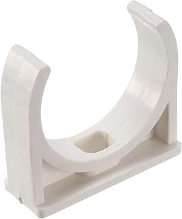 20 Pcs U-Shaped PVC Water 50mm Pipe Clamps Clips, U-Shaped Buckles Fit for 2" (50mm) Water Pipes and TV Trays Tubing Hose Hanger Support Pex Tubing （White 50mm）