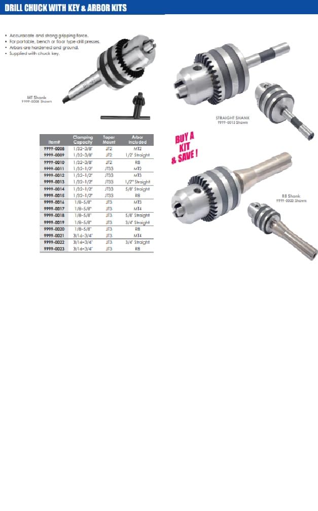 HHIP 9999-0016 Uchwyt wiertarski JT3 5/8" z trzpieniem Mt3
