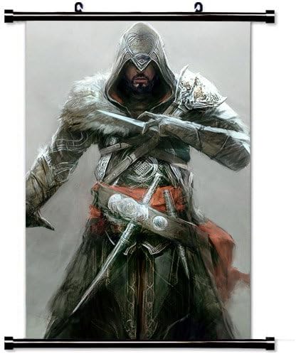 Art Poster with Ezio Auditore Da Firenze Assassins Creed Revelations Game Wall Scroll Poster Fabric Painting 24 by 36-Inch(60 X 90 cm)