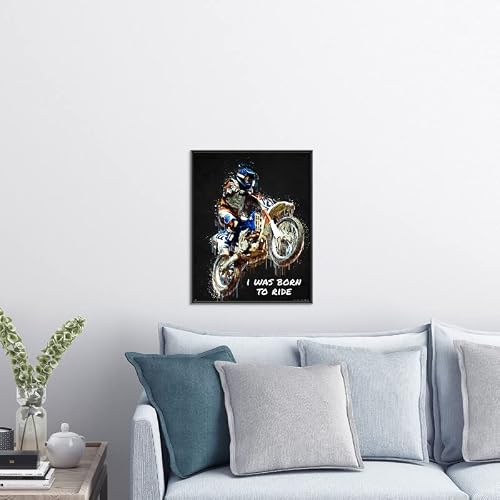 Inspirational Wall Art Co. - I Was Born To Ride - Motocross Atv Freestyle Racing Gift Boys Motivation Quotes Posters Print For Home Office Decor - 11X14 Inches #TOP3