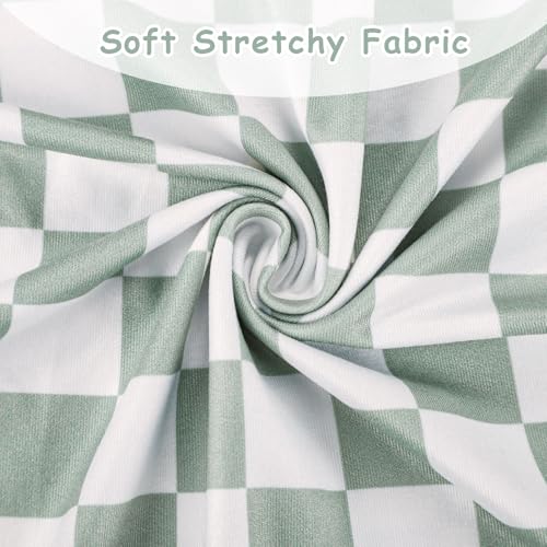 Image of TANOFAR Car Seat Cover for Baby, Multi-Use Cover Carseat Canopy, High Stretchy & Breathable Infant Carseat Cover, Shower Gifts for Unisex Boys and Girls, Green Checkered
