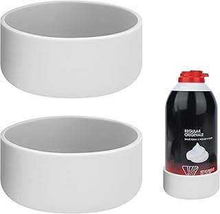 Linkidea 2 Pack Shave Gel Can Rust Holder, Silicone Shaving Foam Stand, Shaver Gel Foam Base Compatible with Barbasol, Gillette Shave Gel (Grey)