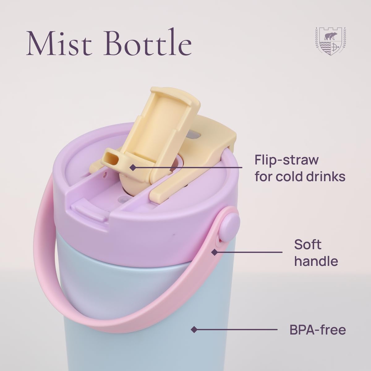 Mist Bottle – 22oz Insulated Stainless Steel Water Bottle with Dual Flip Lid, Straw & Spout, Leakproof, BPA-Free, Dishwasher Safe, Travel Tumbler for Sports, Work, or Journey (Breeze Melody) - Image 5