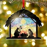 TEEZWONDER Christliche Geschenke für Frauen, Männer – Weihnachtsschmuck 2024, katholische Geschenke für Frauen, Schwester, Freunde, Krippe, religiöse Geschenke für Frauen – Weihnachtsdekorationen