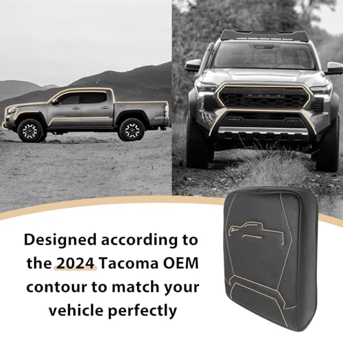 Muslogy Armrest Cover for Toyota Tacoma 2024-2026, Regular Thick, Gray Trim by Muslogy - Used condition - Image 3