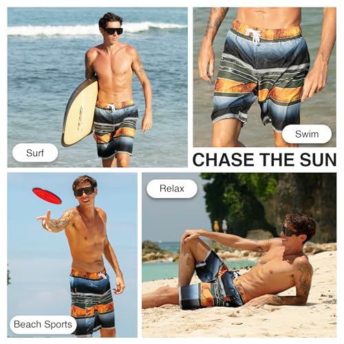 Image of Kanu Surf Men's Big Viper Extended Size Stripe Swim Trunk