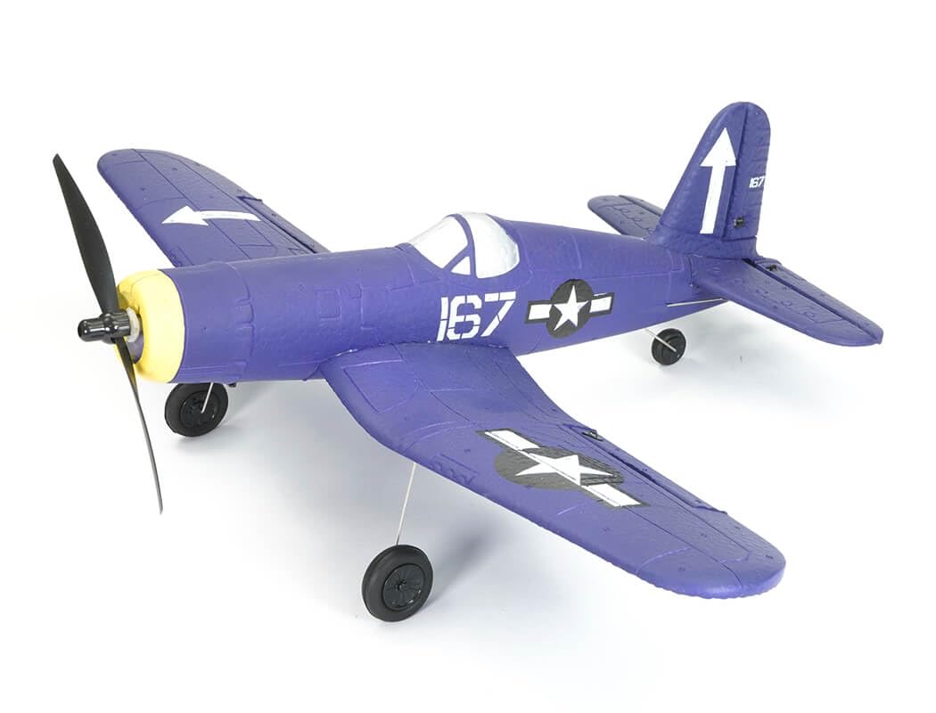 Volantex V761-8V2 CORSAIR F4U 4CH V2 400MM BRUSHED w/GYRO EPP RTF RC Aircraft Toy, Blue