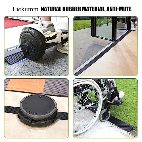 Liekumm 1" Rise Solid Rubber Threshold Ramp, 1500 Lbs Capacity, 35.4" Wide Non-Slip Wheelchair Ramp For Doorway Indoor Or Outdoor, Bathroom, Garage And Supermarket Entrance, Cuttable #TOP1