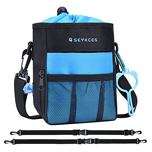 SEYKCES Dog Treat Pouch,Portable Treat Pouch,Treat Bags with Built-in Dog Poop Bag Dispenser,High-Capacity for Treats,Kibbles,Pet Toys,Phone,Keys-4 Ways to Wear