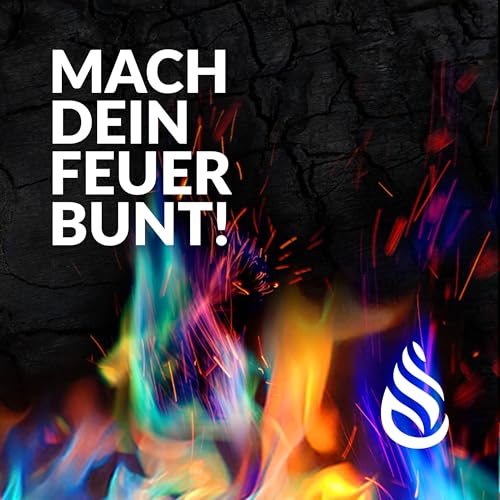 Feuerfarben Pulver für buntes Feuer 250 Gramm für Feuerstellen, Kamin, Ofen, Lagerfeuer oder für Outdoor-Events. Mach Dein Feuer bunt! Feuer Farbe ausprobieren und genießen.