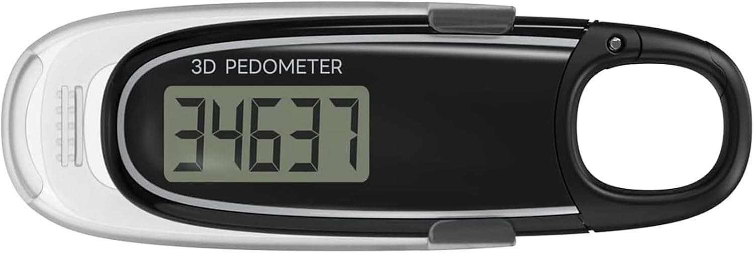 Simple Pedometer for Walking, Accurate Step Tracker with Carabiner, 3D Step Counter for Men Women Kids Seniors, Accurate Step Tracker with Carabiner