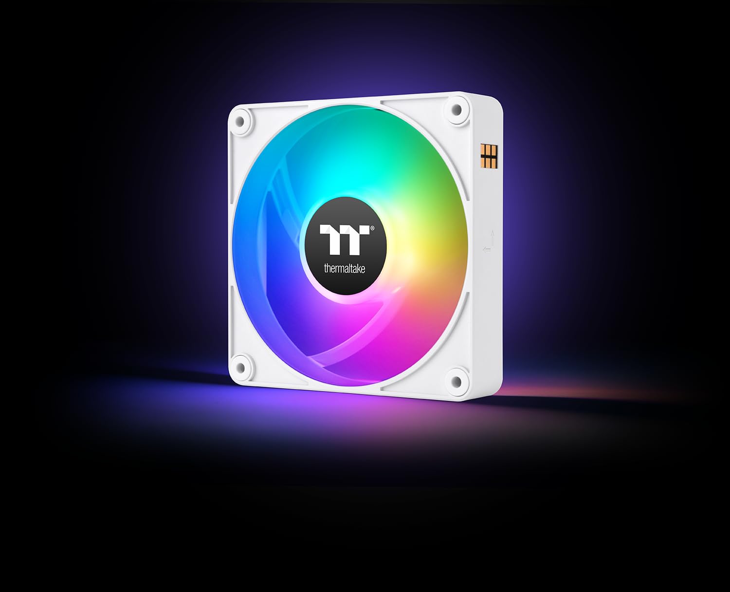 Thermaltake CT120 EX Reverse ARGB Sync|120mm|Pack de 3|Connexion en série magnétique MagForce 2.0 | PWM 500–2000 tr/min | 9 LED adressables | Synchronisation carte mère 5V|Roulement hydraulique|Blanc
