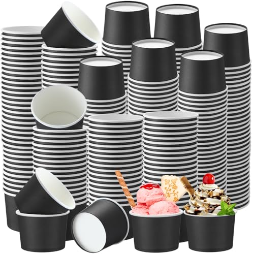 Honeydak 400 Pack 150 Ml/ 5 oz Ice Cream Cups Bulk, Black