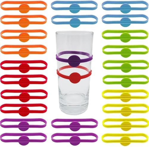 CTRICALVER Marqueurs De Verres En Silicone 14 Pièces - Marqueurs De Boissons Fun Requins Et Fleurs Pour Fêtes, Dîners De Famille Et Apéros