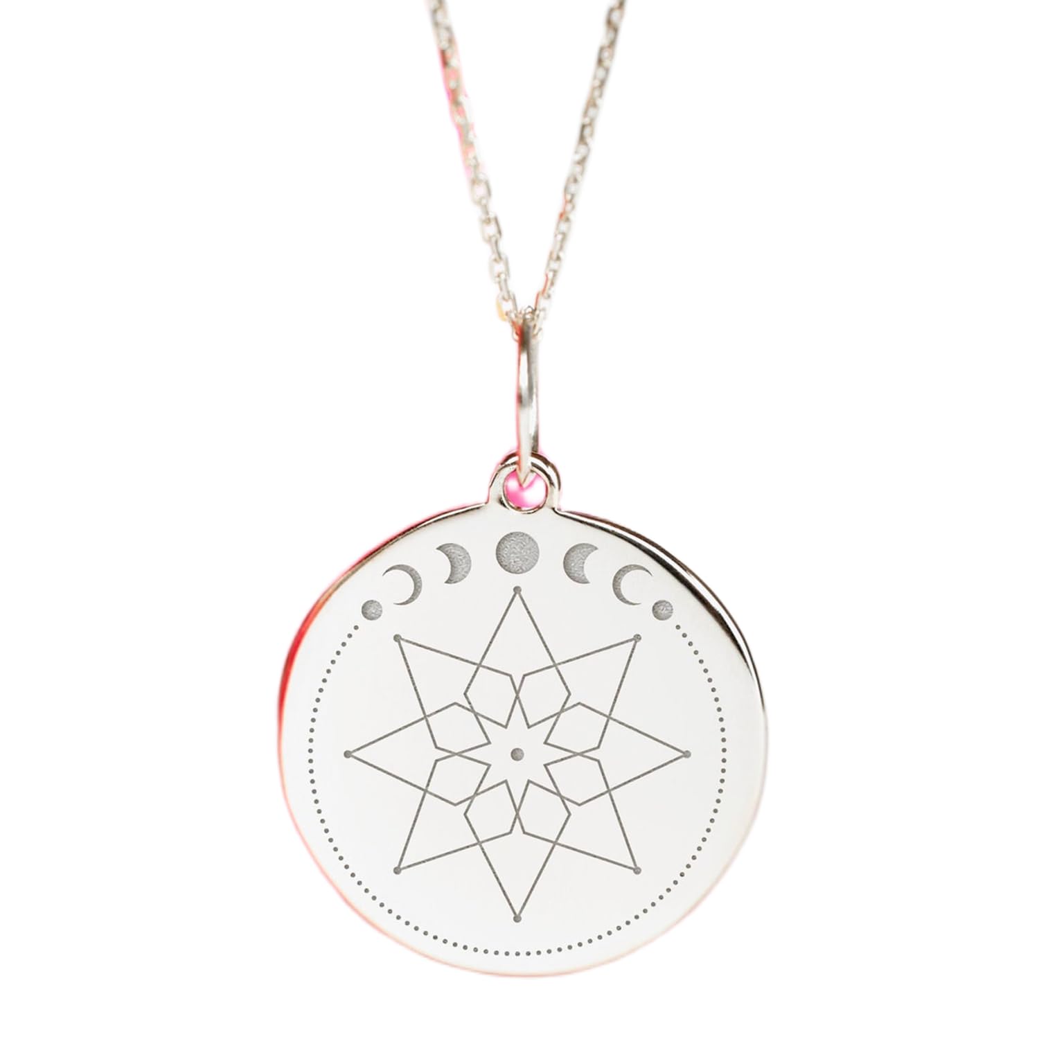 Pendentif lune argent 925 cadeau unisexe avec chaîne