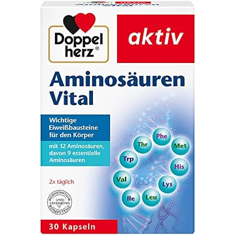 Doppelherz Aminosäuren Vital - Nahrungsergänzungsmittel mit 12 Eiweiß-Bausteinen, darunter alle 9 essentiellen Aminosäuren, für Sportler und körperlich Aktive - 1 x 30 Kapseln Cover
