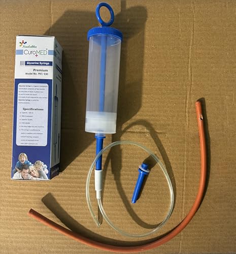 Image of Widely Pure Graduated Glycerine Syringe / Enema Syringe - Bird Animal Hand Feeding Syringe 100ml with Enema tube 12 number and round colon tip Nelton catheter / suction catheter combo pack