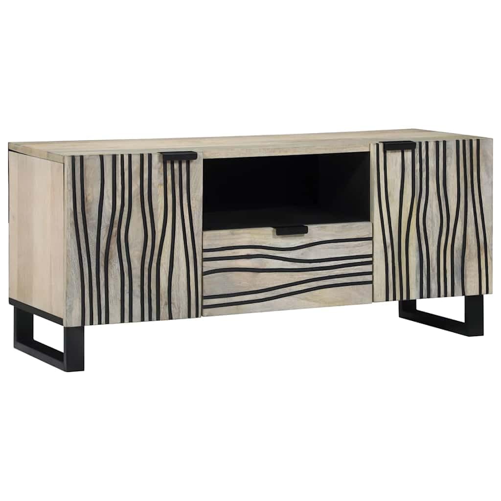 TV-Einheit mit Schubladen, Weiß, 105x33x46 cm, Holzwerkstoff, Hängend, Modernes Media Center für Wohnzimmer und Schlafzimmer