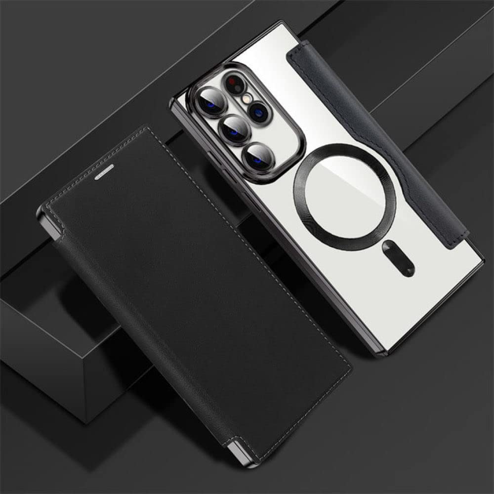 Funda de cuero para Samsung S23 con carga inalámbrica 8