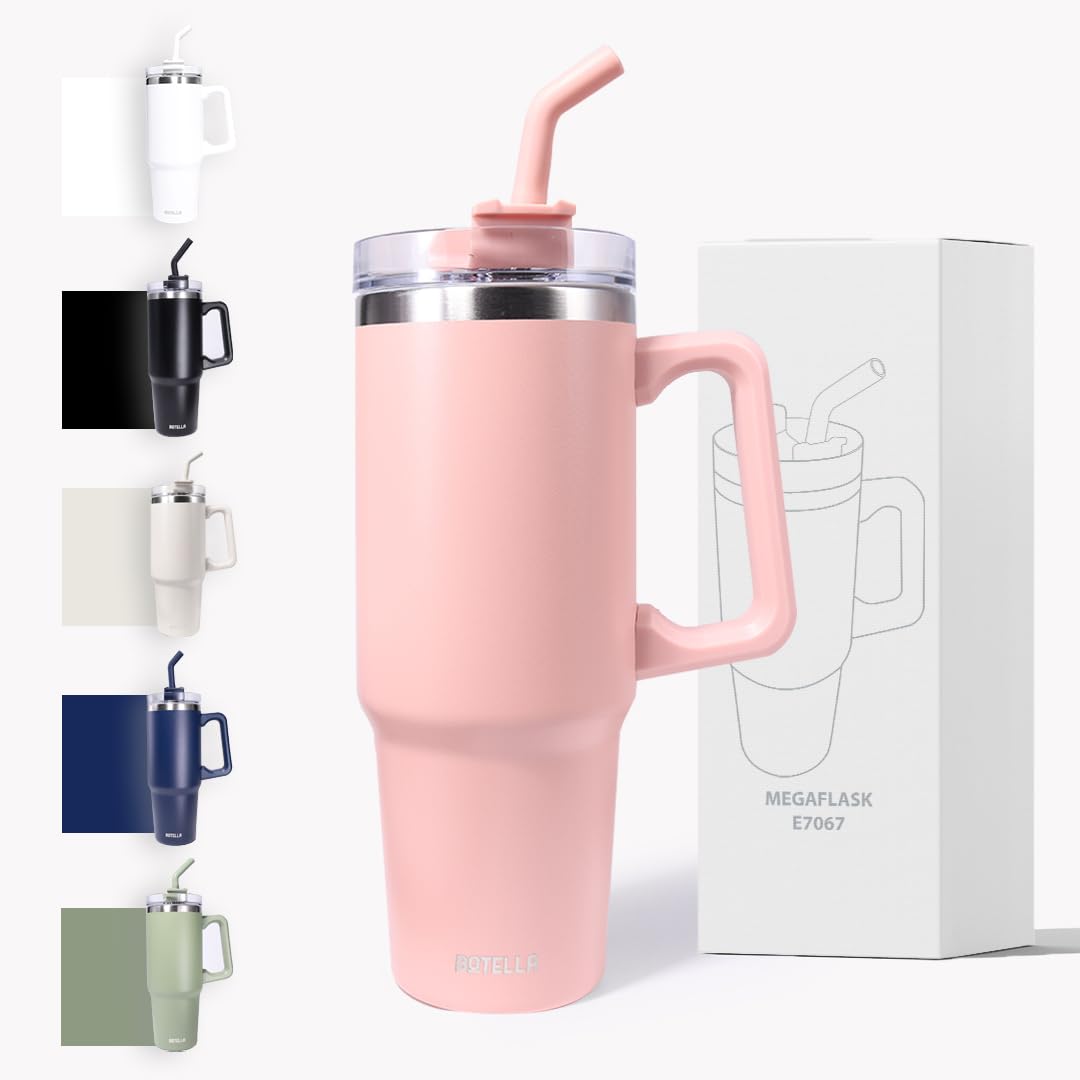 Botella Insulated Water Bottle MegaFlask - Leakproof Stainless Steel, Sports & Outdoor 900ML, Pink 900ML Pink
