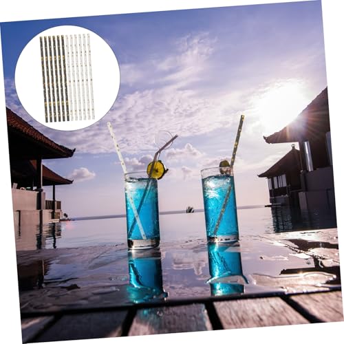 100 Pitillos de Papel Biodegradables Desechables para Fiesta miniatura 4