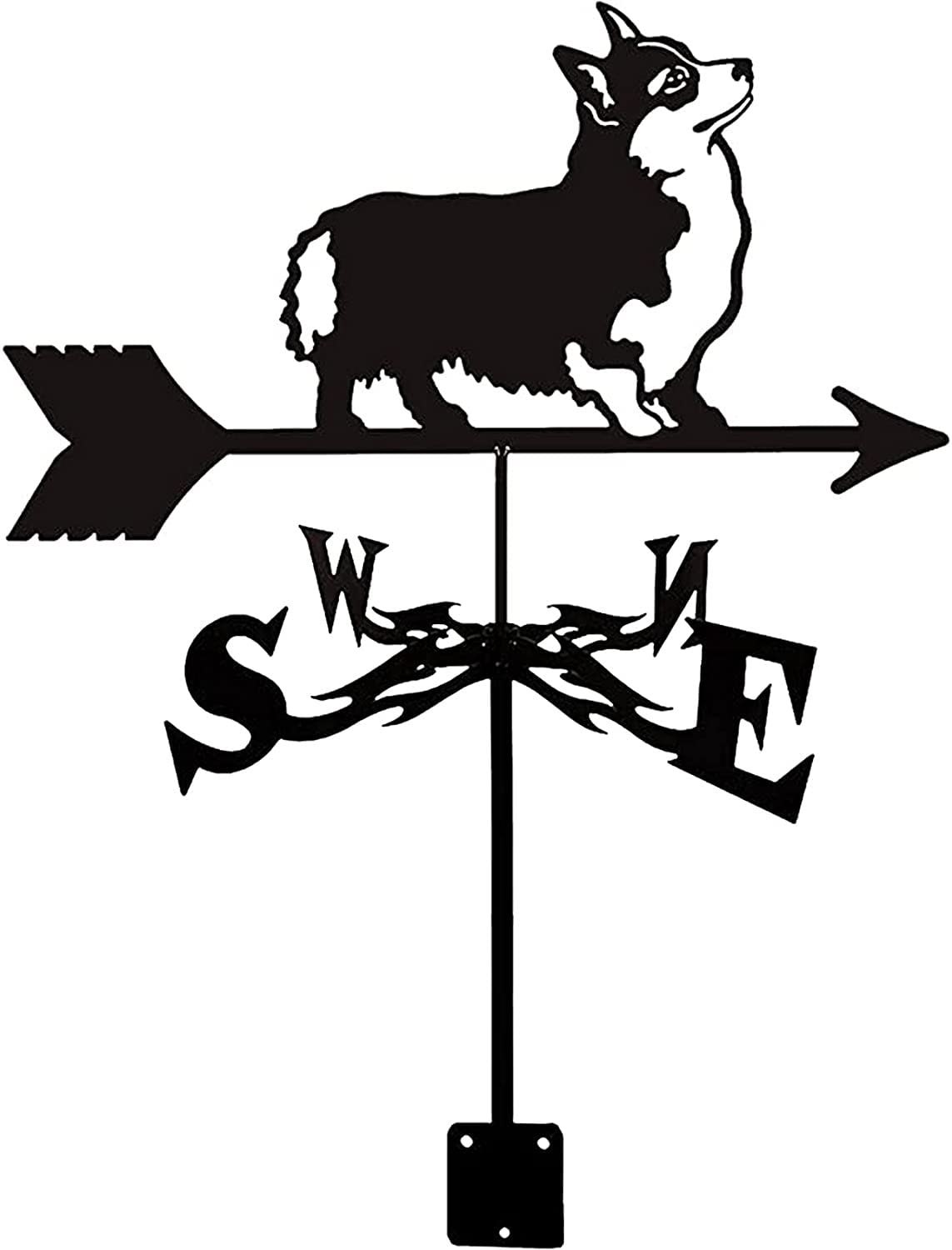 CZYLJLK Weather Vane Animal Metal Weathercock Vintage Black Weathervane Wind Direction Indicator for Outdoor Garden Roof Paddock Decoion Vane-N