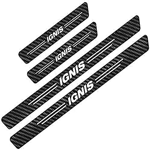 JCXTCMN 4 Pièces Auto Vibre De Carbone Voiture Plinthes, pour Suzuki Ignis Anti Rayures AntidéRapant RéSistante à l'usure Accessoire DéCoration, avec Logo Correspondant Cover