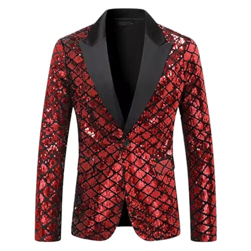 Veste de costume à paillettes homme Singer Host or argent bleu