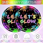 40Pcs Neon Party Decorations Colorful Birthday Plates and Napkins Serve 20 Neon Party Supplies for Birthday Baby Shower Decorations - Image 3