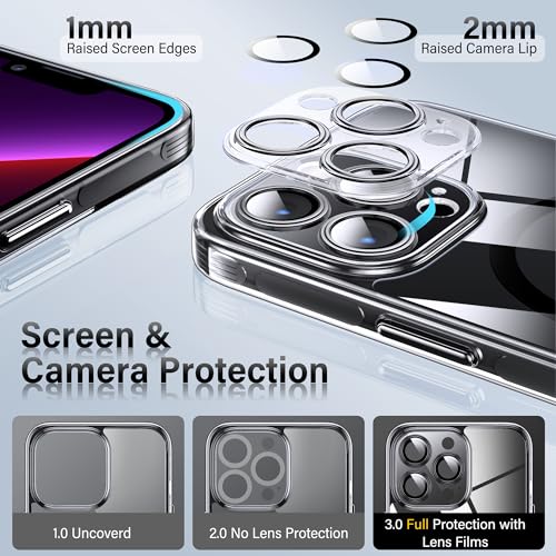 Coque rigide iPhone 13 Pro transparente avec finition contour silicone noir - 5