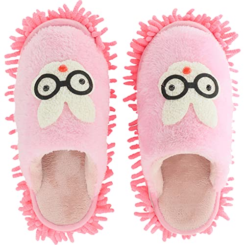 minkissy 1 Par De Pantuflas De Trapeador Desmontables para Limpiar El Piso Diseño De Dibujos Animados Fáciles De Usar Y Cómodas.