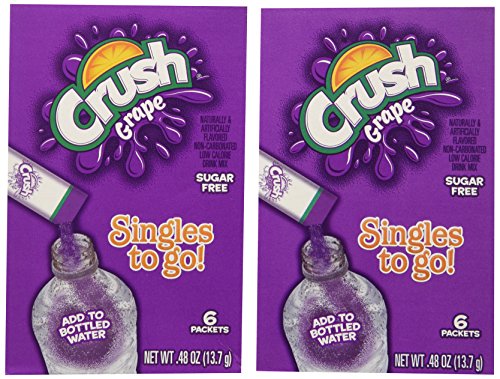 Lot of 9 Boxes/54 Packets Grape CRUSH Sugar Free Singles to go!