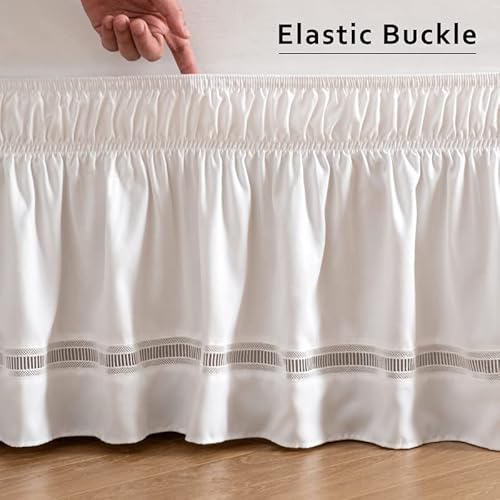 Miye RLBS-SZ-ST-COL Wrap Around Ruffled Lace Bed Skirt thumb #4