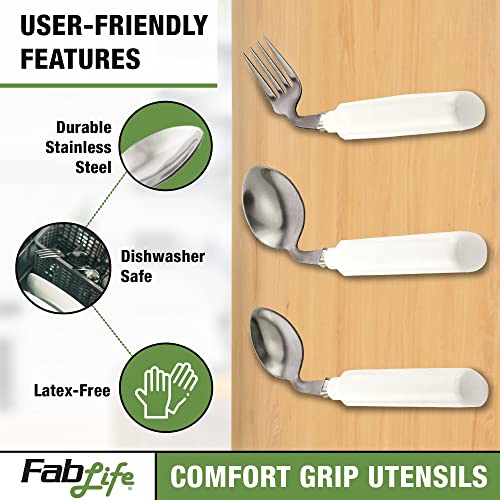 Fablife Comfort Grip 3Oz Left Handed Soup Spoon Adaptive Utensils, Daily Living Aid For Individuals With Weak Grip #TOP3
