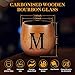 Fathers Day Birthday Gifts for Husband Dad Grandpa, Personalized Gifts for Men, Initial Charred Wooden Bourbon Drinking Glass & Whiskey Glasses Gift, Birthday Gift for Men Dad Husband Brother Him (M)