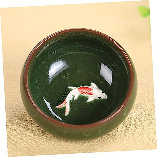 KICHOUSE 6 Unidades Copo De Peixe Xícara De Chá Chinesa Porcelana Copos Para Beber Tigela De Chá Chi