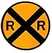 Railroad Crossing Road Sign Embroidered Patch Iron-On Train Railway RR Xing Emblem