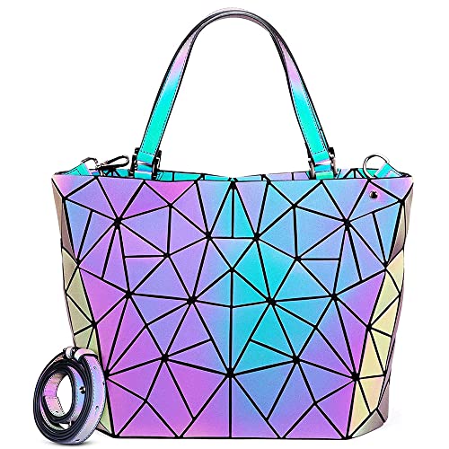 Image of Handbags Womens Geometric Luminous Purse bags Ladies Top Handle Satchel Bags