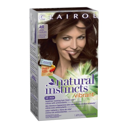 Clairol Natural Instincts Vibrant Permanent Hair Color 4r, Cherry Chestnut, Dark Auburn 1 Kit
