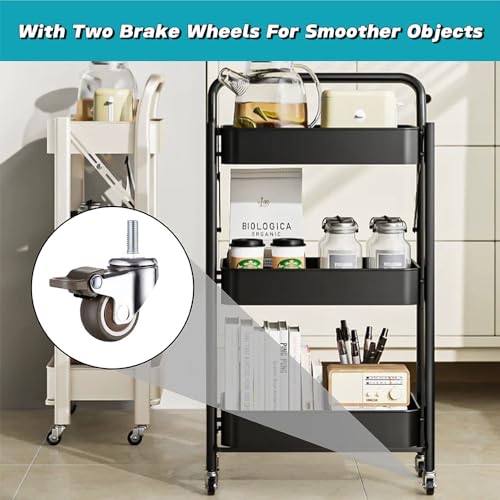 4 Stück Rollen mit Gewinde M8, 360° Lenkrollen M8 X 15 mm, Möbelrollen Mit Bremse Klein, Rutschfeste Gummirollen Möbelrollen Gewinde M8 Tragfähigkeit 40Kg 2 Bremsen+2 Ohne Bremsen für Geräte und Möbel