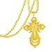 Unisex 18K Gold Plated Ethiopian Cross Pendant With Ethiopian Handmade Chain Eritrea Items