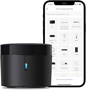 Broadlink - RM4 Mini - Telecomando universale IR audio/video, hub remoto WiFi per la casa intelligente, compatibile con Alexa