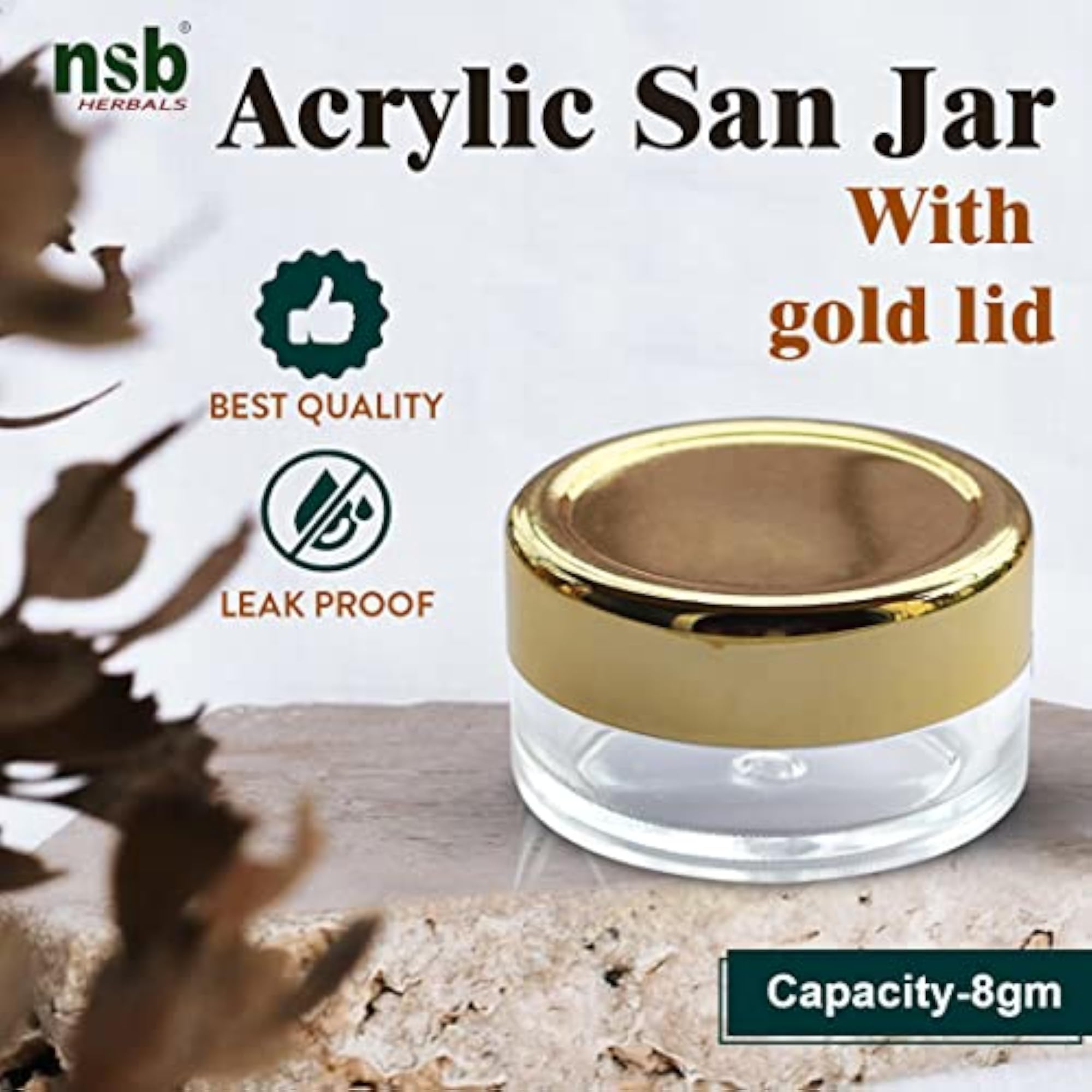 8 gm Acrylic San Jar Transparent Cosmetic Container