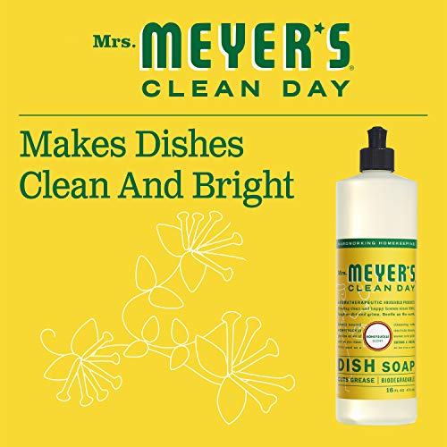 Mrs. Meyer's Liquid Dish Soap, Biodegradable Formula, Honeysuckle, 16 Fl. Oz - Pack Of 3 #TOP5