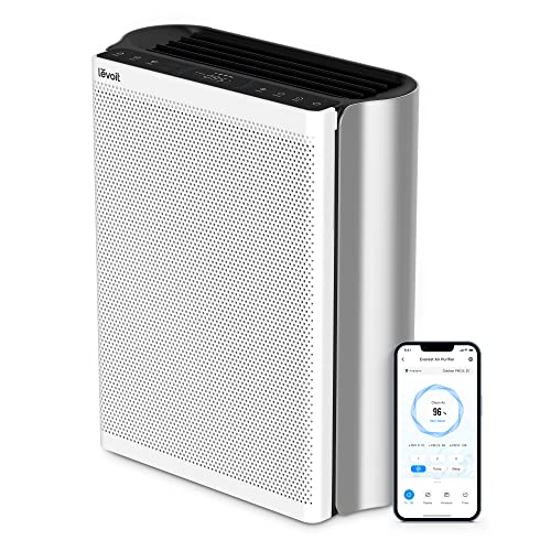 LEVOIT Air Purifiers for Home Large Room with Washable Filter, 3-Channel Air Quality Monitor, Smart WiFi and Filter for Pet, Allergy, Smoke, Dust, Alexa Control, 2790 Ft², EverestAir/EverestAir-P