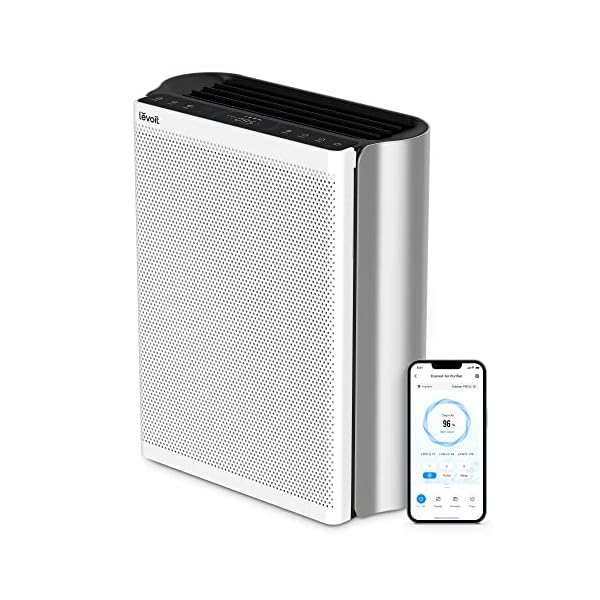 LEVOIT Air Purifiers for Home Large Room with Washable Filter, 3-Channel Air Quality Monitor, Smart WiFi and Filter for Pet, Allergy, Smoke, Dust, Alexa Control, 2790 Ft², EverestAir/EverestAir-P